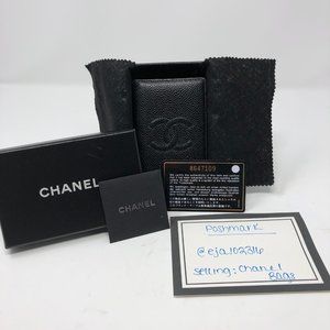 CHANEL Black Caviar Leather Wallet/Card Case